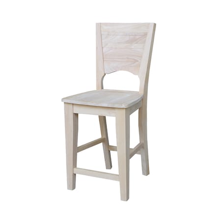 Whitewood Industries Solid Wood Canyon Solid Back Counter Height Dining Stool - 24" Seat Height S-482